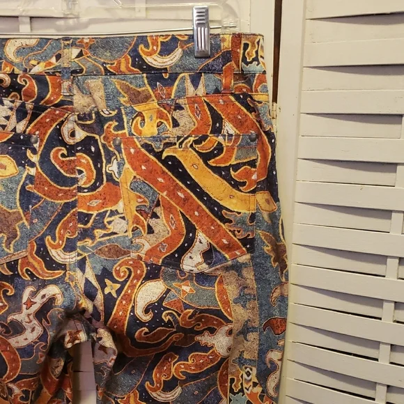 Peruvian Connection Sumatra Colorful Paisley Print Pants Size 10 - Picture 5 of 7